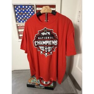 FANATICS Men T‎ Shirt Large RED XL Georgia Football NAT'L CHAMPS 20-21